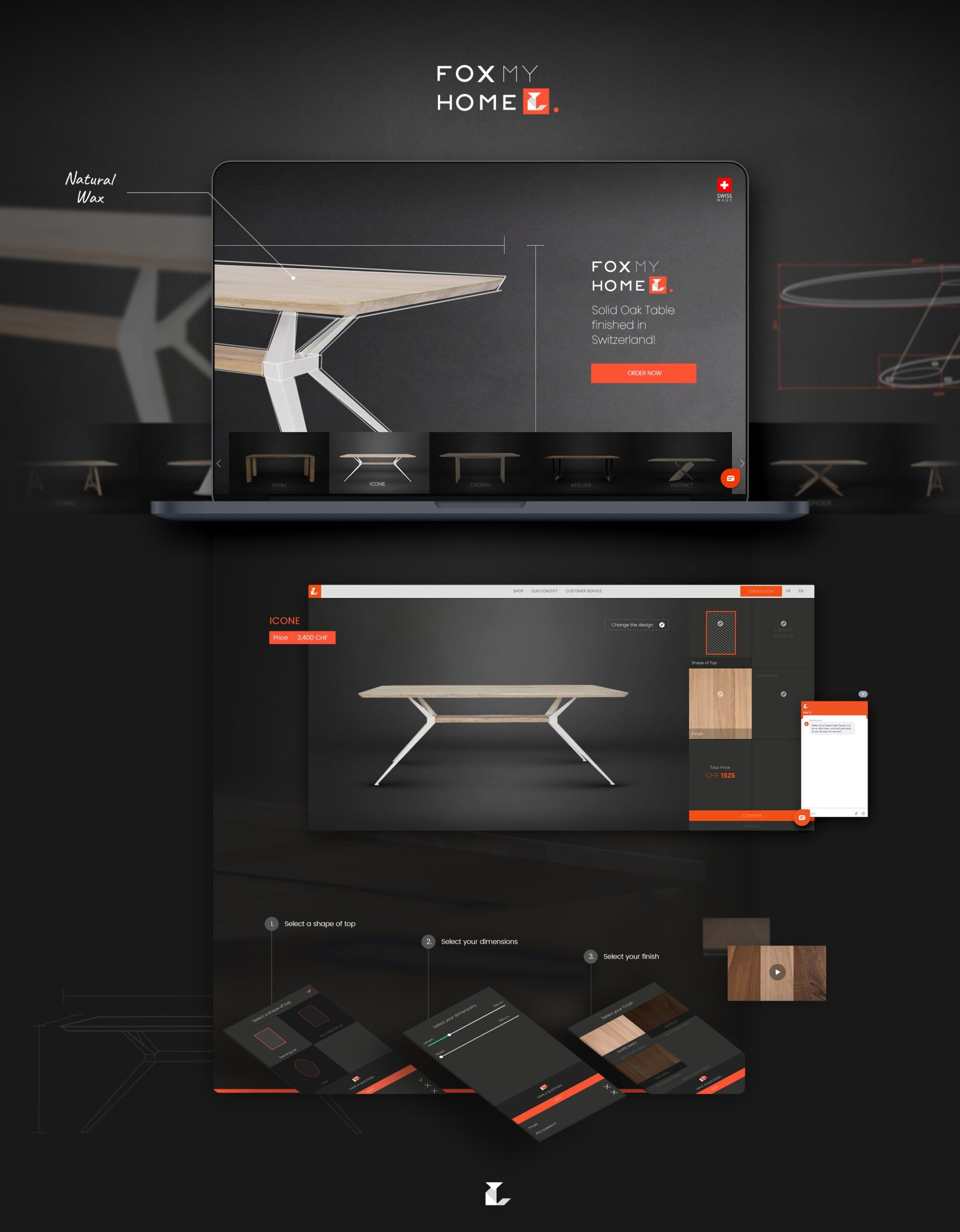 webshop mockup of the FoxMyhome website where our agency assists with the continuous web maintenance  